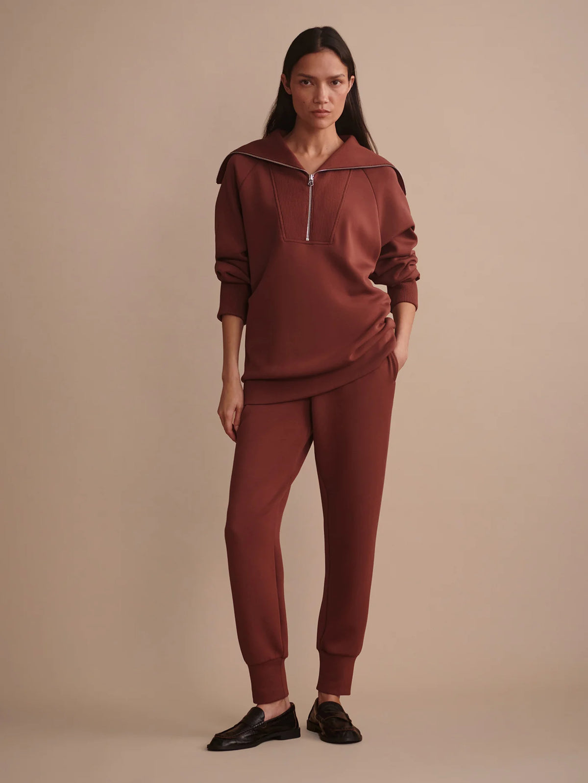 Xina Half-Zip Longline Sweat