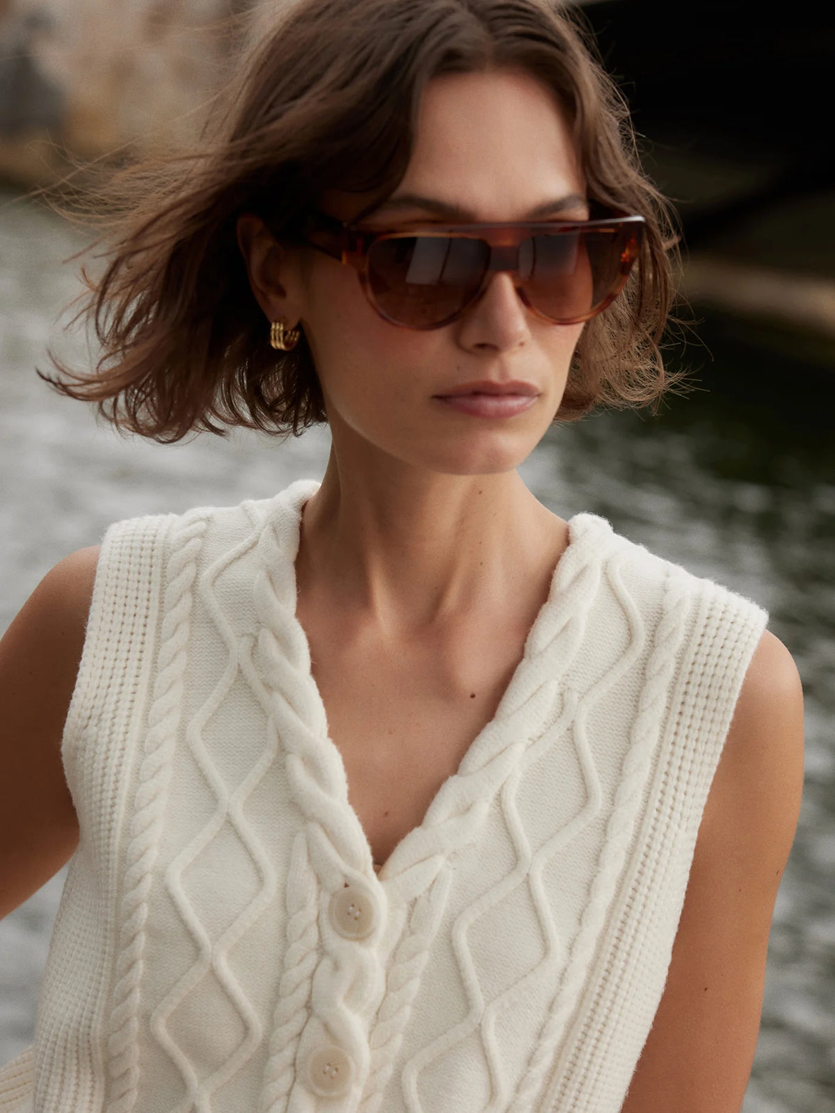 Tatyana Cable Knit Vest