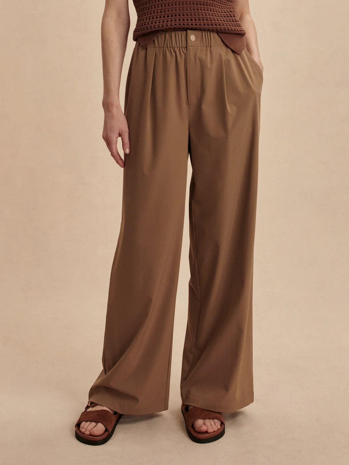 Lightweight Stretch Wide Leg Travel Pant Long