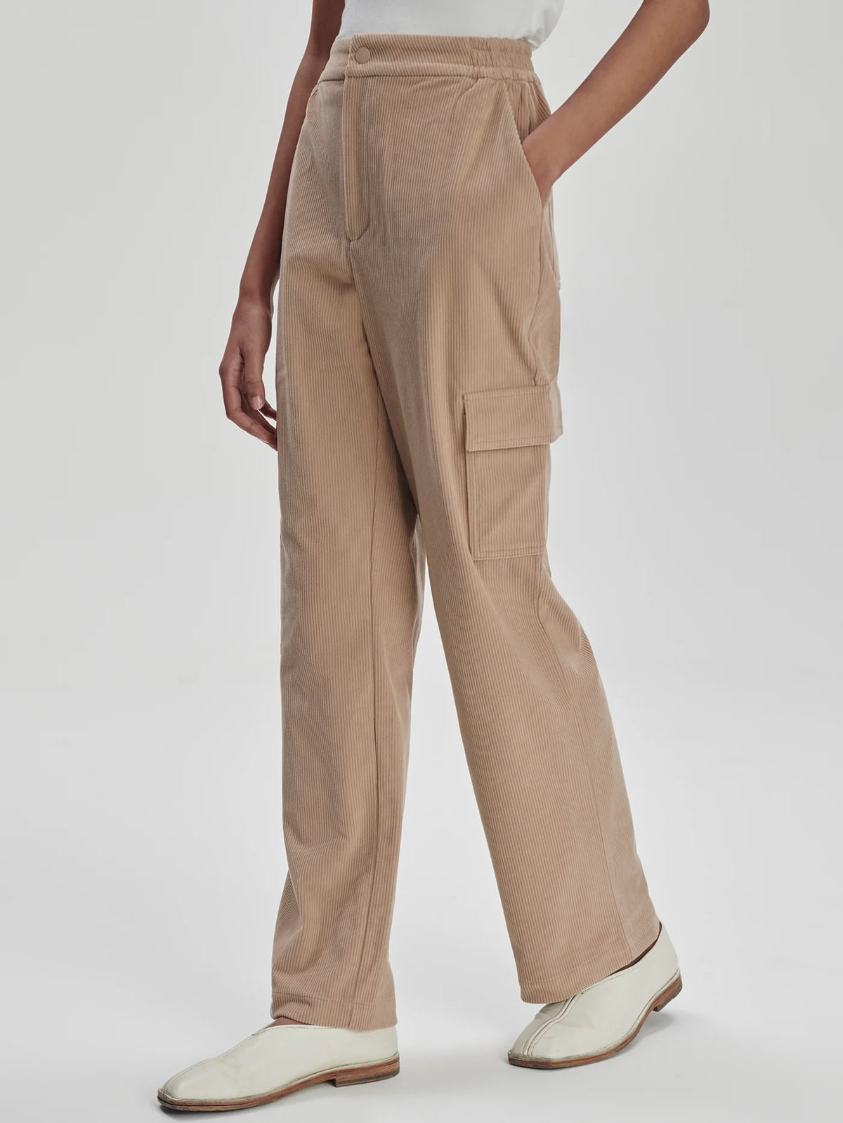 Plush Cord Straight Cargo Trouser Long