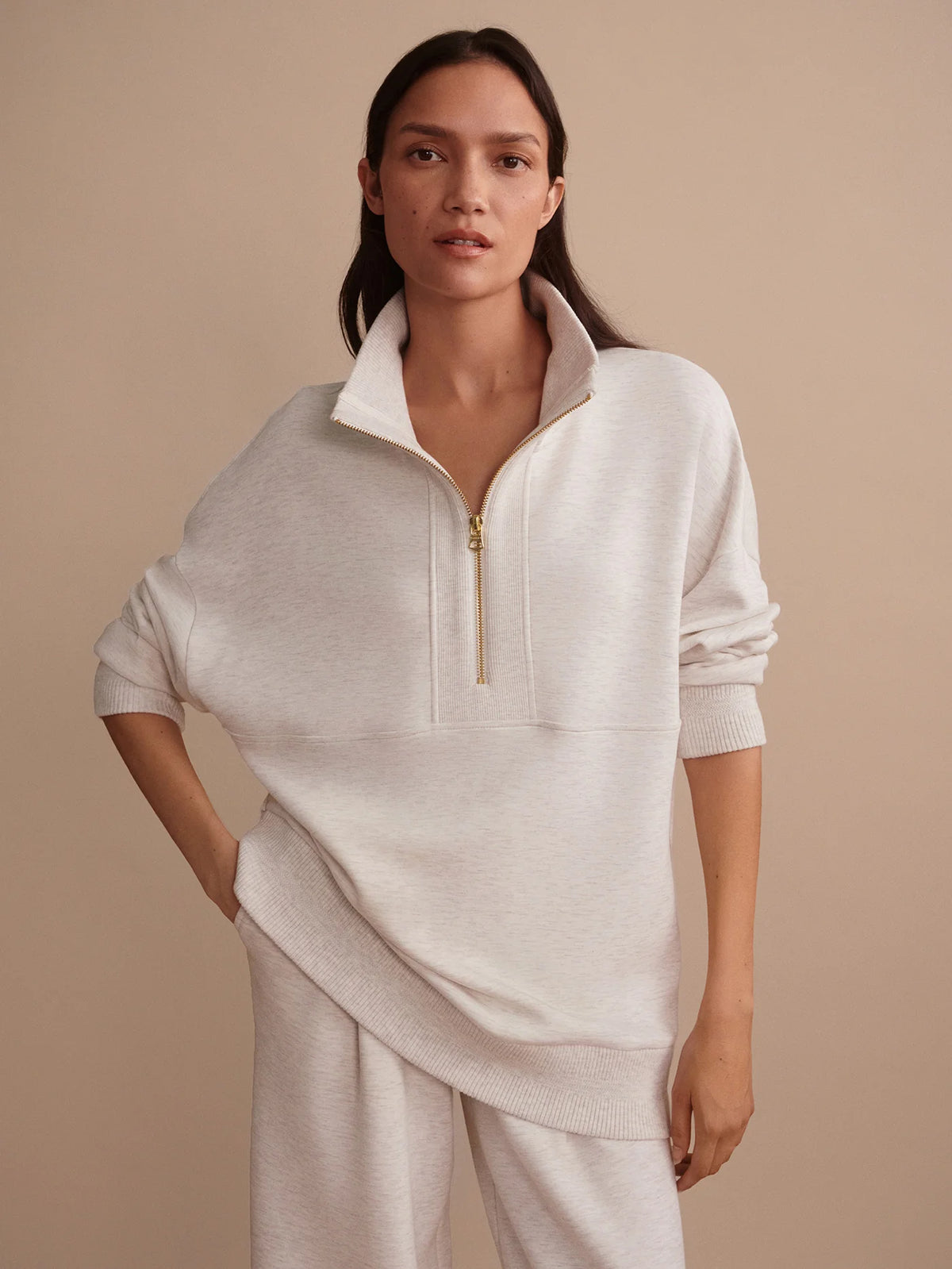 Molly Half-Zip Longline Sweat