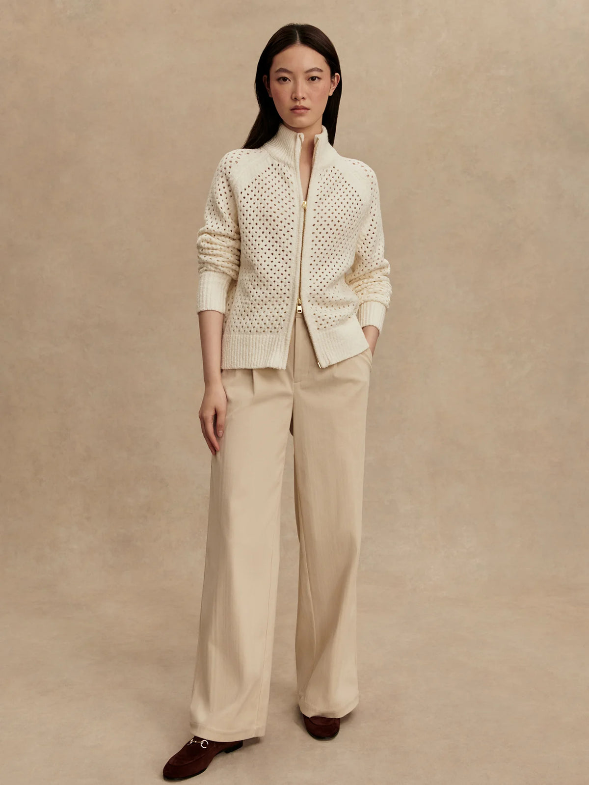 Mandy Boucle Zip-Through Knit