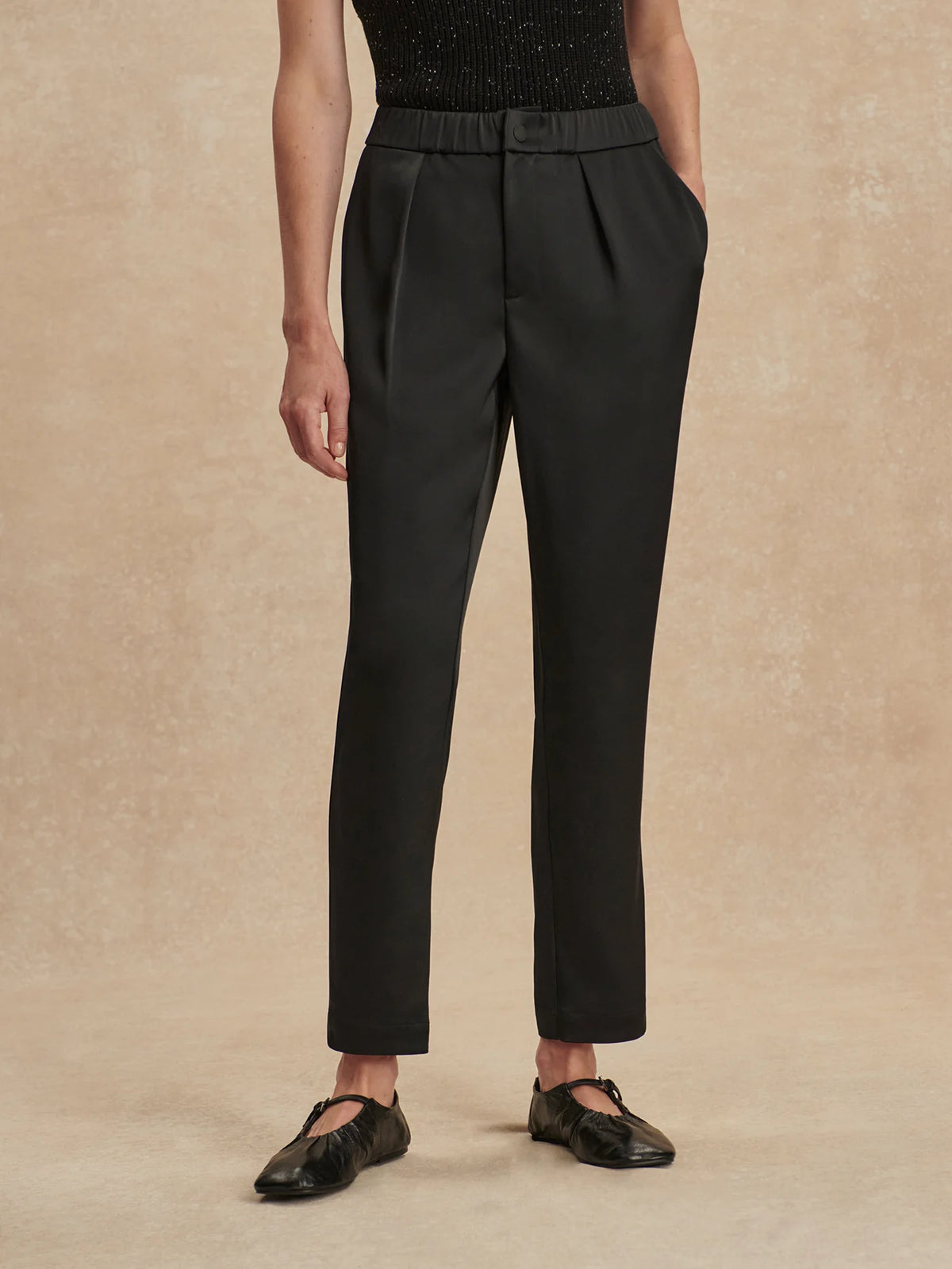 Double Satin Elegant Tapered Trouser Long