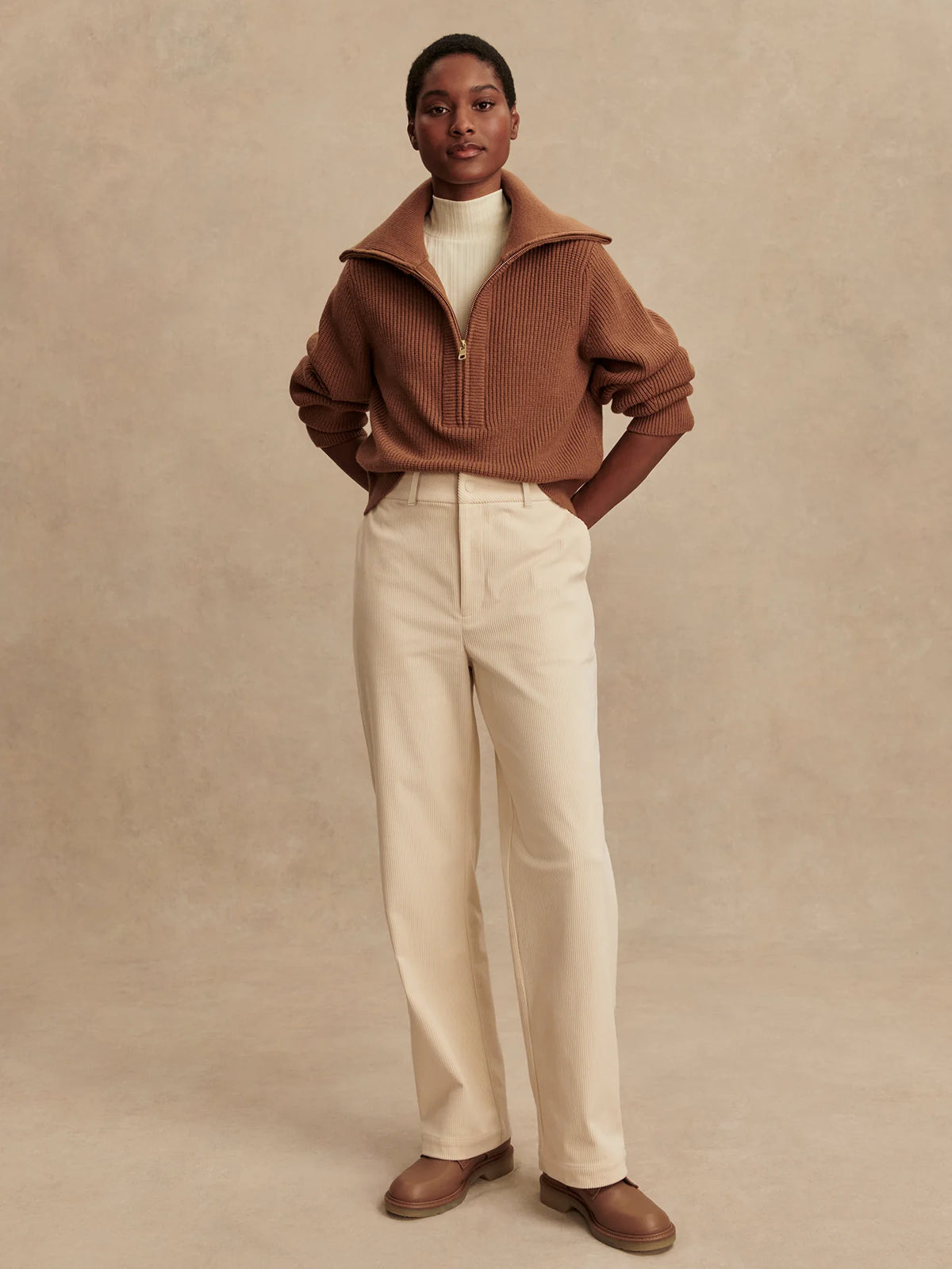 Plush Cord Straight Leg Trouser Regular