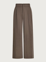 Textured Pinstripe Pleated Wide Leg Trouser Regular