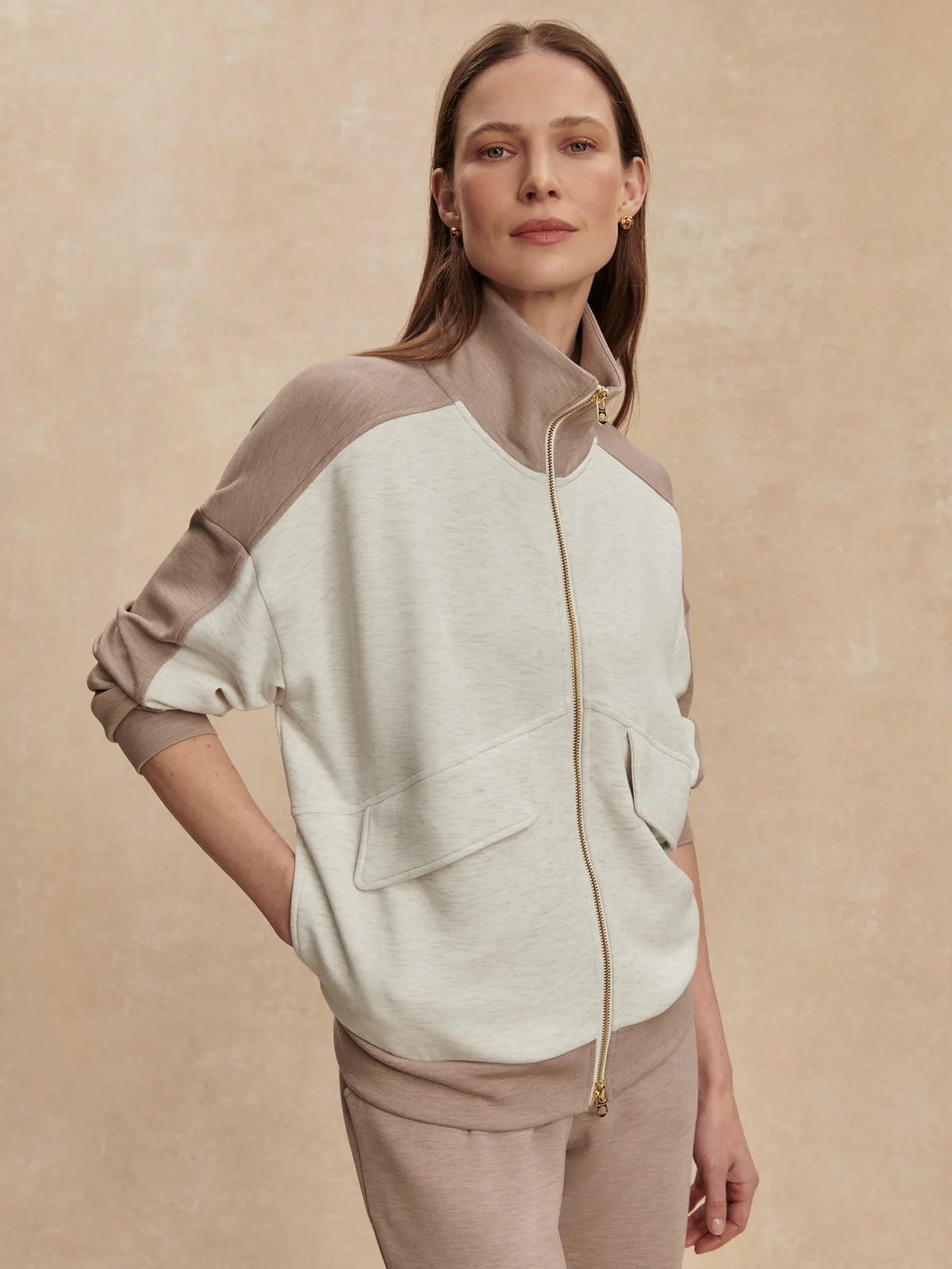 Garcia Two-Tone Zip-Through Sweat