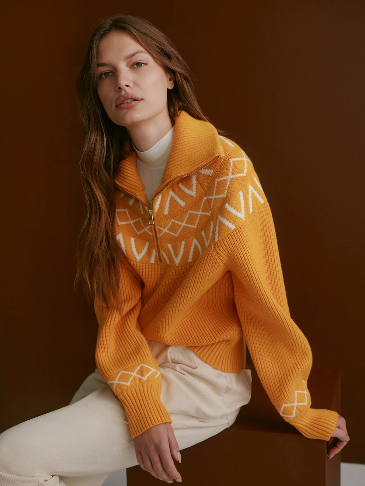 Sigrid Fairisle Half-Zip Knit