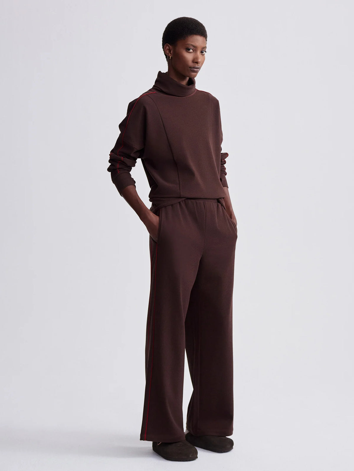 Brushed Rib Wide Leg Pant 28