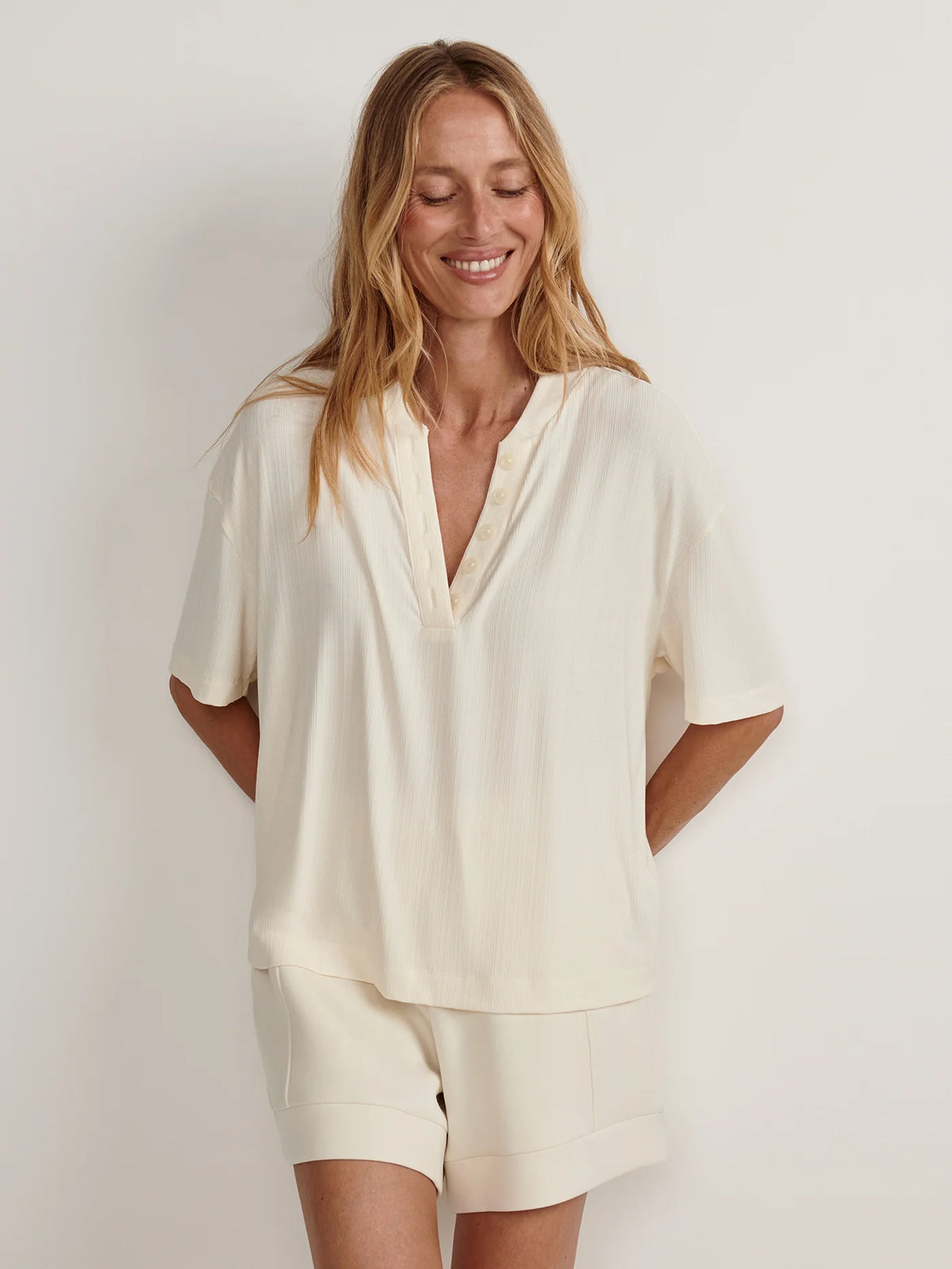 Kasey Mock Placket Rib Tee 2.0