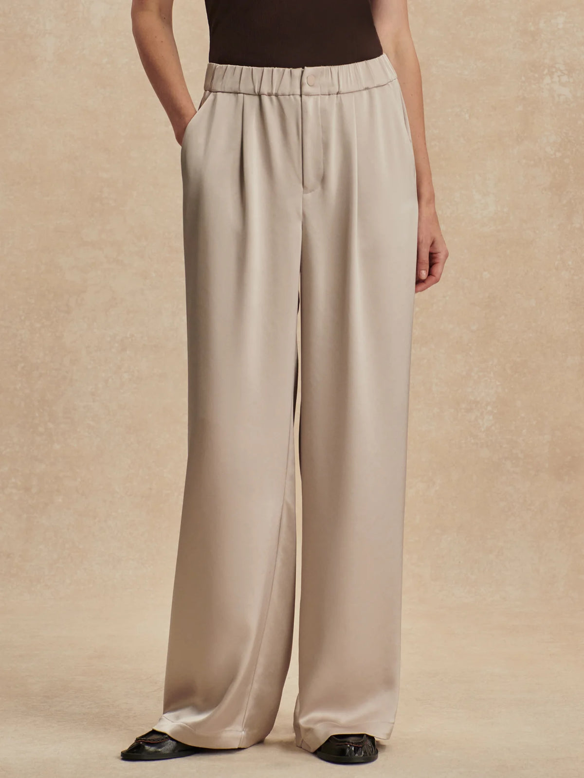 Double Satin Wide Leg Pant Regular
