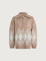 Betty Jacquard Half-Zip Knit